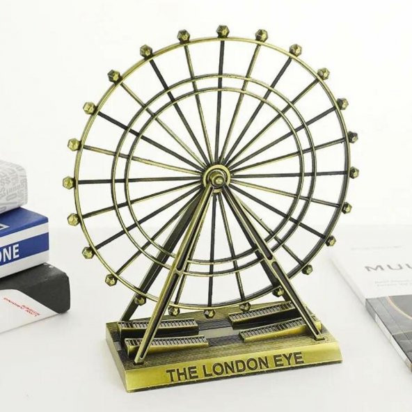 Vintage Metal İngiltere London Eye Biblo Antik Bronz 9 cm - Resim 2