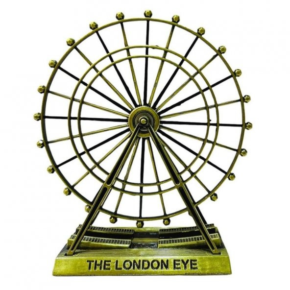 Vintage Metal İngiltere London Eye Biblo Antik Bronz 9 cm - Resim 5