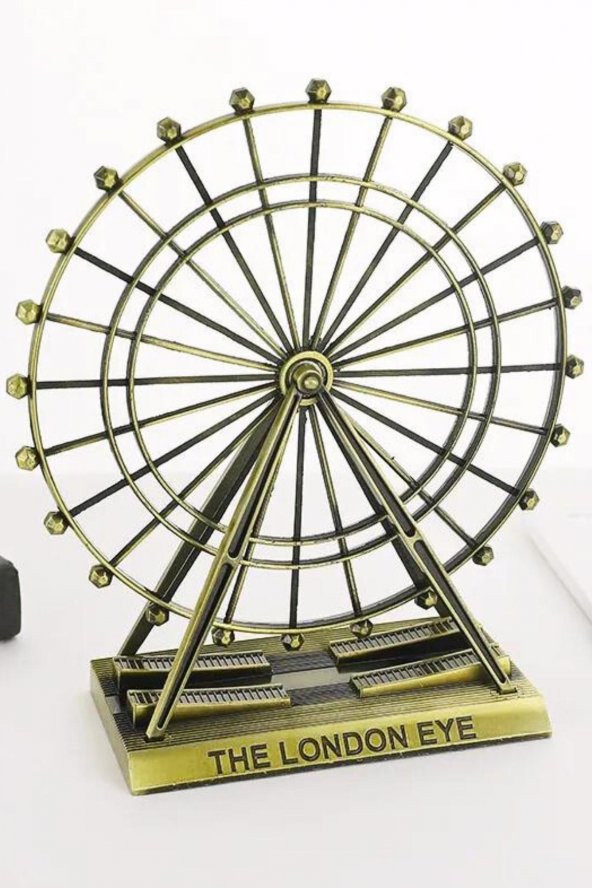 Vintage Metal İngiltere London Eye Biblo Antik Bronz 9 cm - Resim 6