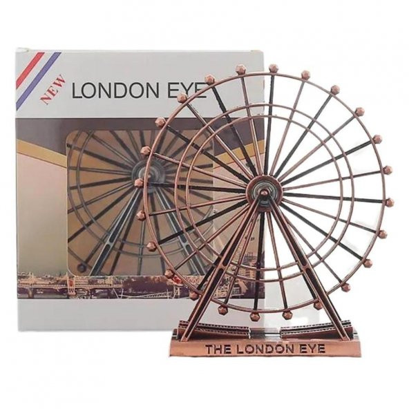 Vintage Metal İngiltere London Eye Biblo Antik Bakır 9 cm - Resim 2