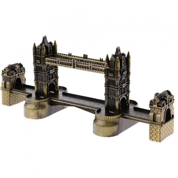 Vintage Metal İngiltere London Tower Bridge Biblo Antik Bronz 20 cm - Resim 2