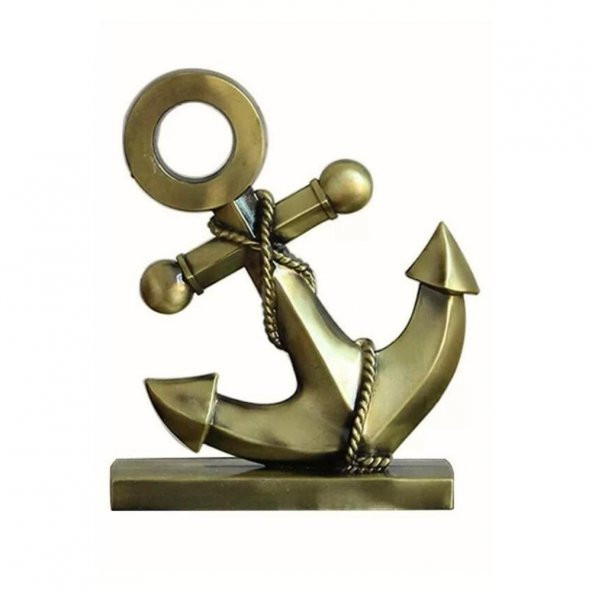 Vintage Metal Çapa Biblo Antik Bronz 16 cm ürün görseli