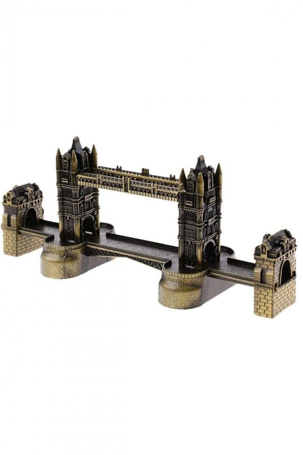 Vintage Metal İngiltere London Tower Bridge Biblo Antik Bronz 20 cm - Resim 7