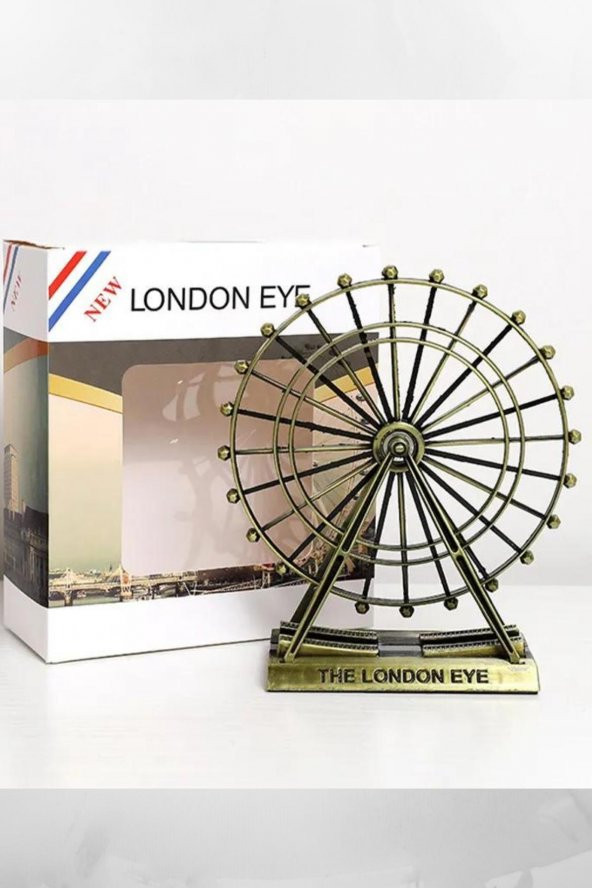 Vintage Metal İngiltere London Eye Biblo Antik Bronz 9 cm - Resim 7