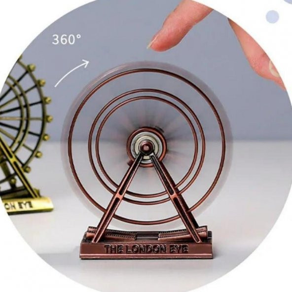 Vintage Metal İngiltere London Eye Biblo Antik Bakır 15 cm - Resim 5