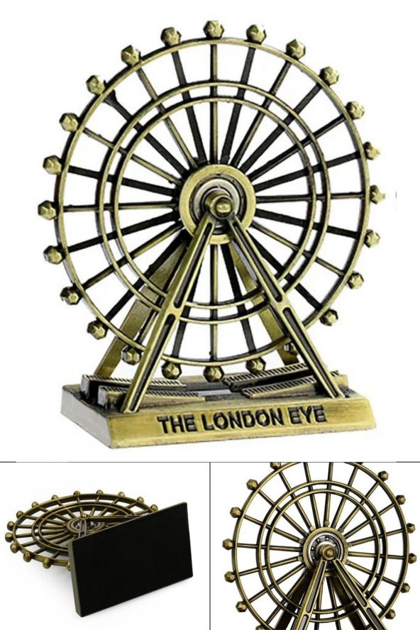 Vintage Metal İngiltere London Eye Biblo Antik Bronz 9 cm - Resim 8