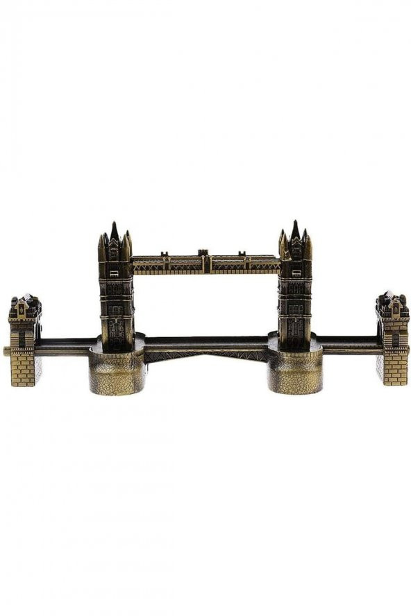 Vintage Metal İngiltere London Tower Bridge Biblo Antik Bronz 20 cm - Resim 9