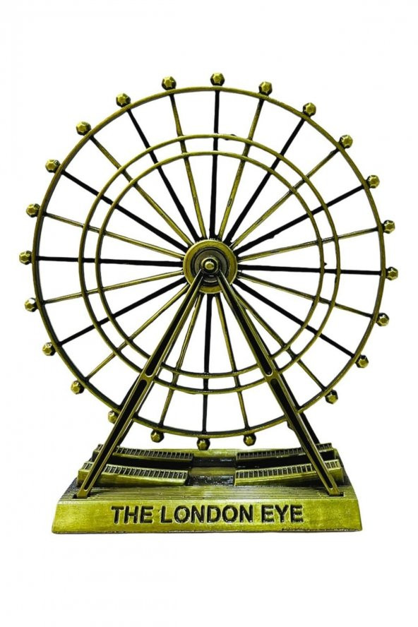 Vintage Metal İngiltere London Eye Biblo Antik Bronz 9 cm - Resim 10