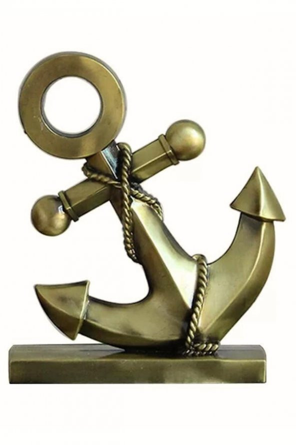 Vintage Metal Çapa Biblo Antik Bronz 16 cm - Resim 6