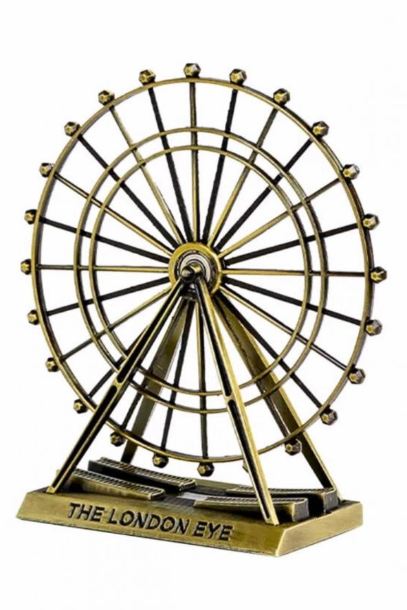 Vintage Metal İngiltere London Eye Biblo Antik Bronz 9 cm - Resim 11