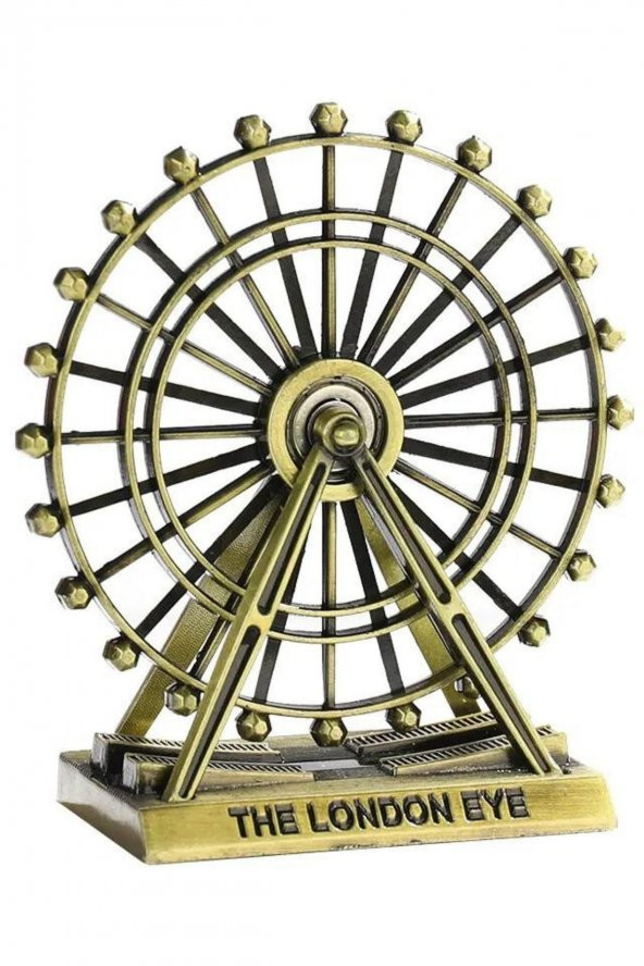 Vintage Metal İngiltere London Eye Biblo Antik Bronz 9 cm - Resim 12