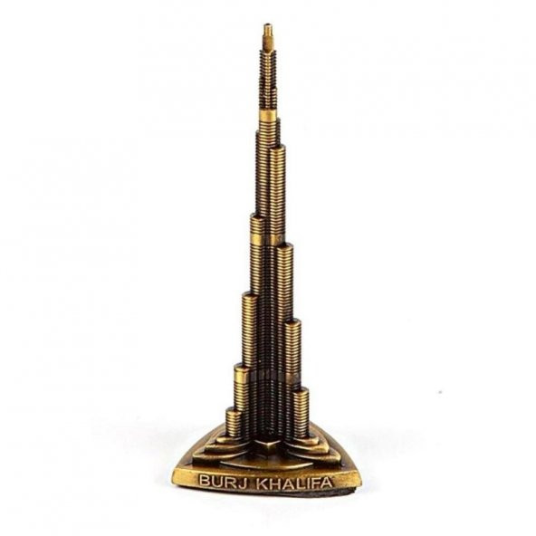 Vintage Metal Burj Khalifa Biblo Antik Bronz 18 cm Burç Halife