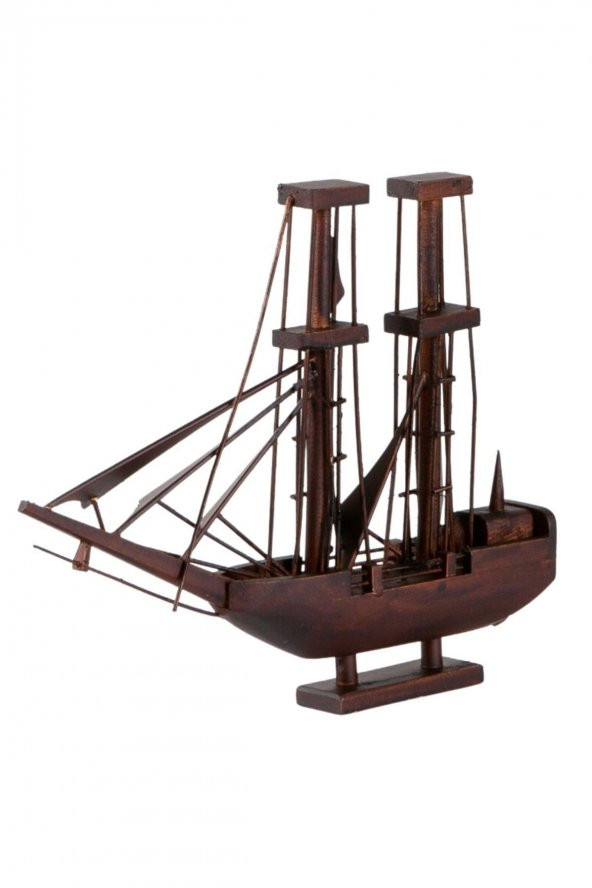 Dekoratif  Ahşap Yelkenli Gemi El Yapımı 30 cm - Resim 3