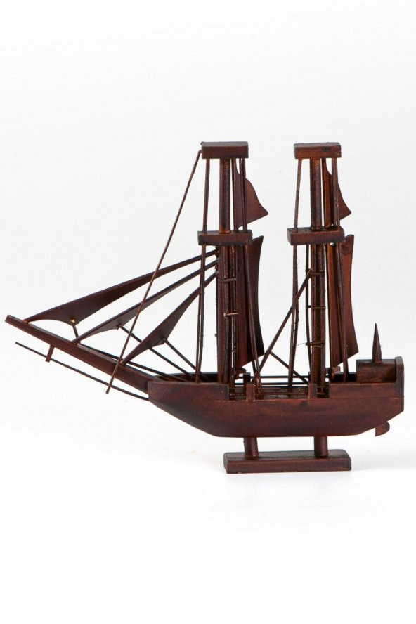 Dekoratif  Ahşap Yelkenli Gemi El Yapımı 30 cm - Resim 4