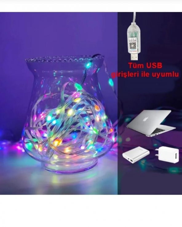 10 Metre Rgb Led Sese ve Müziğe Duyarlı Bluetooth Özellikli Tak Çalıştır Set - 5