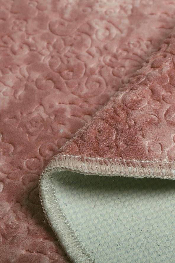 Bonny Home Nova Pembe 160x230 cm Pamuk Kaymaz Taban Peluş Banyo Paspası Büyük Püsküllü Banyo Halısı - 3