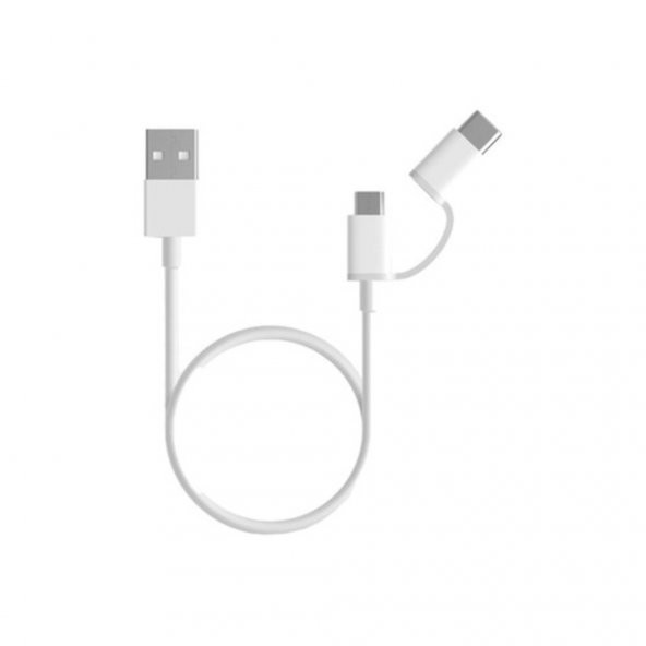 2 In 1 Usb Kablo Micro Usb Ve Usb C (Type C - 100 Cm)