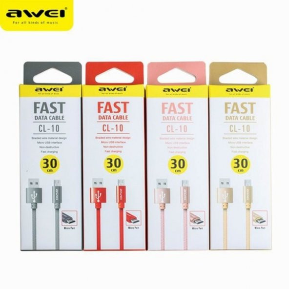 Axya Iphone - Awei Fast Data Kablo Cl-988 30 Cm Kablo Powerbank