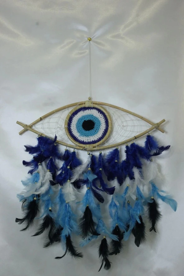Mavi Nazar Boncuğu Tasarımlı Dream Catcher Düş Kapanı ürün görseli