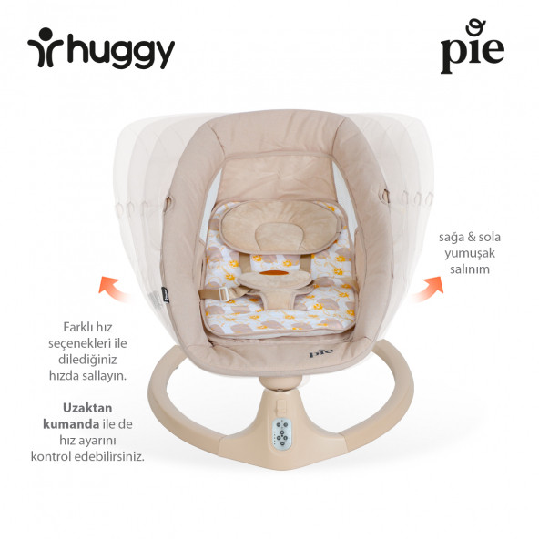 Huggy Pie Yenidoğandana Uygun Otomatik Sallanabilir Kumandalı Müzikli Ana Kucağı - 7