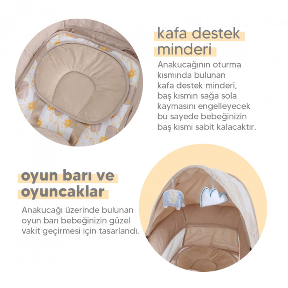 Huggy Pie Yenidoğandana Uygun Otomatik Sallanabilir Kumandalı Müzikli Ana Kucağı - 11
