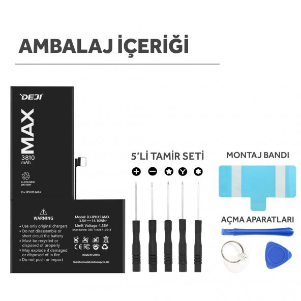 iPhone XS Max Batarya Mucize Batarya Deji 3810mAh