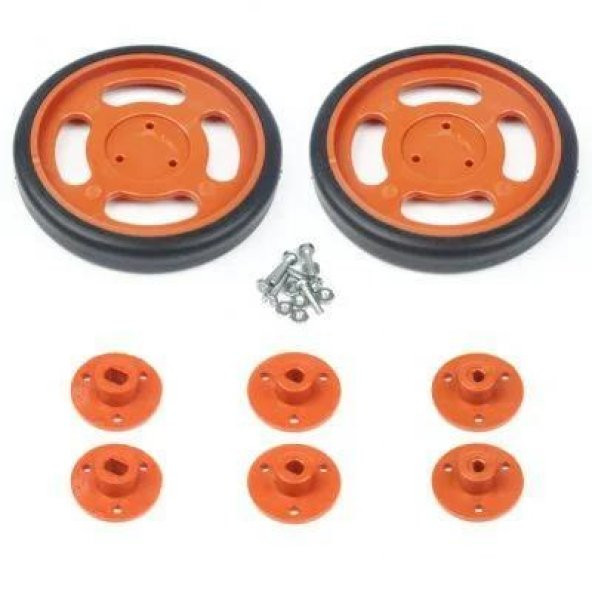 70x11mm Geçmeli Tekerlek Seti Kırmızı
