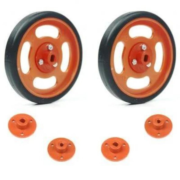 70x11mm Geçmeli Tekerlek Seti Kırmızı - 3