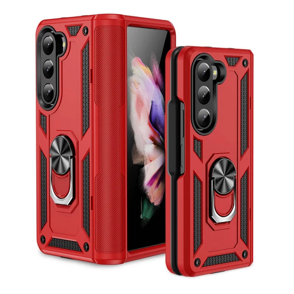 Galaxy Z Fold 5 Kılıf Vega Yüzüklü Standlı Zırh Kılıf - Resim 5