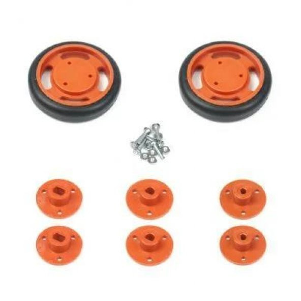 50x11mm Geçmeli Tekerlek Seti Kırmızı