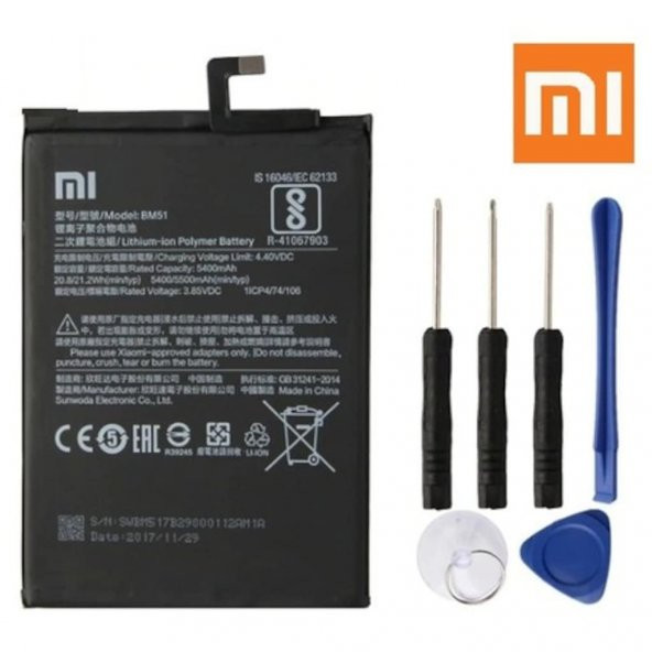 Xiaomi Mi Max 3  Mi Max3 Bm51 Batarya Pil ve Tamir Seti