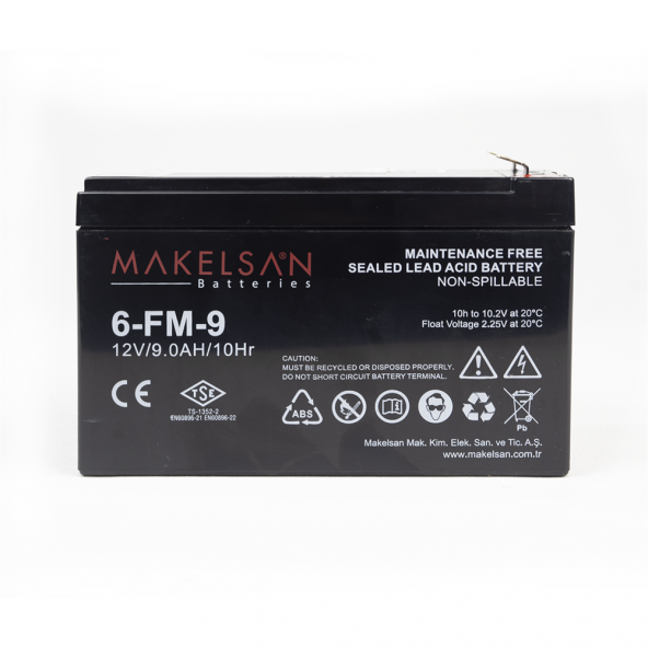 Makelsan 12V 9Ah Bakımsız Kuru Tip Akü