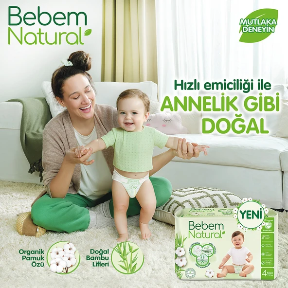 Bebem Natural Bebek Bezi 2 Beden Mini Avantajlı Paket 168 Adet - 2