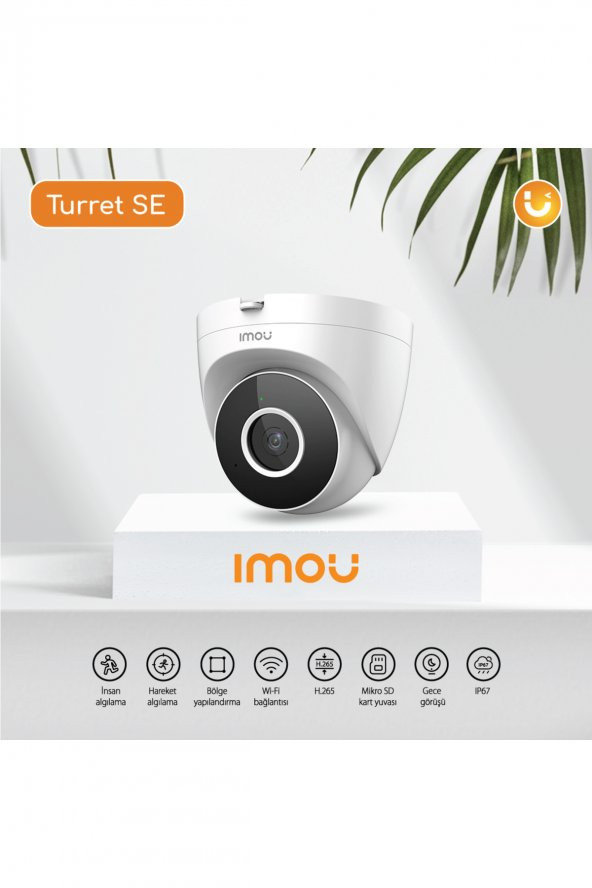 Imou Turret SE WiFi Kamera4MP-Gece Görüş-İnsan Algılama-Siren-IP67-SD Kart-ONVIF- Bulut (IPC-T42EP)