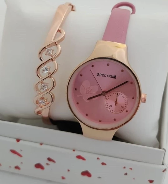 PEMBE DERİ KORDON ŞIK MKADIN KOL SAATİ - 4