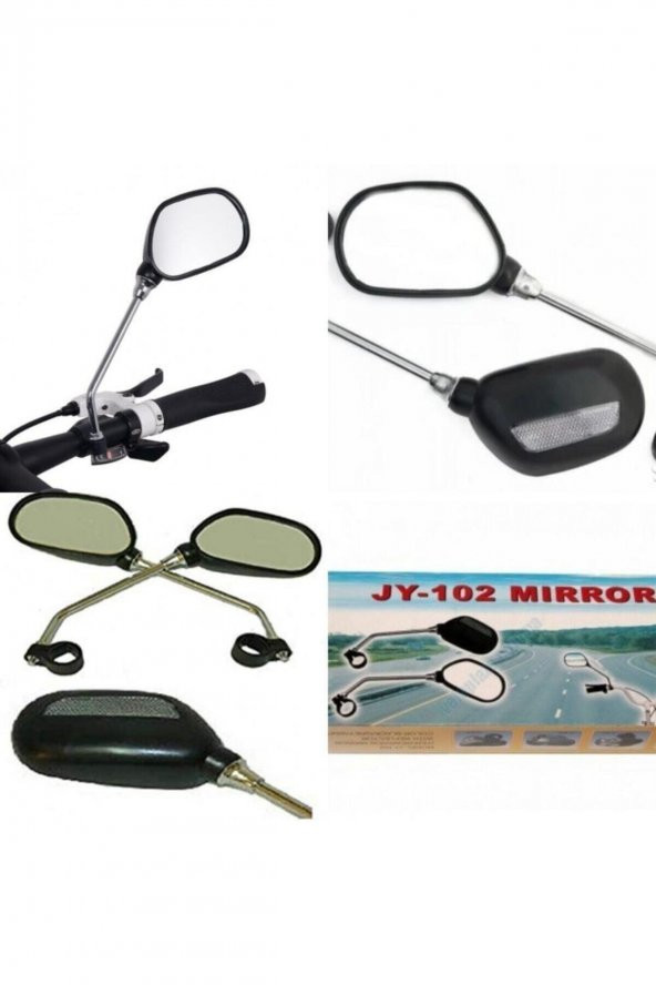 Bisiklet Ayna Kelepçeli Krom Ayaklı Reflektörlü Jy 102 Takım (sağ Sol)