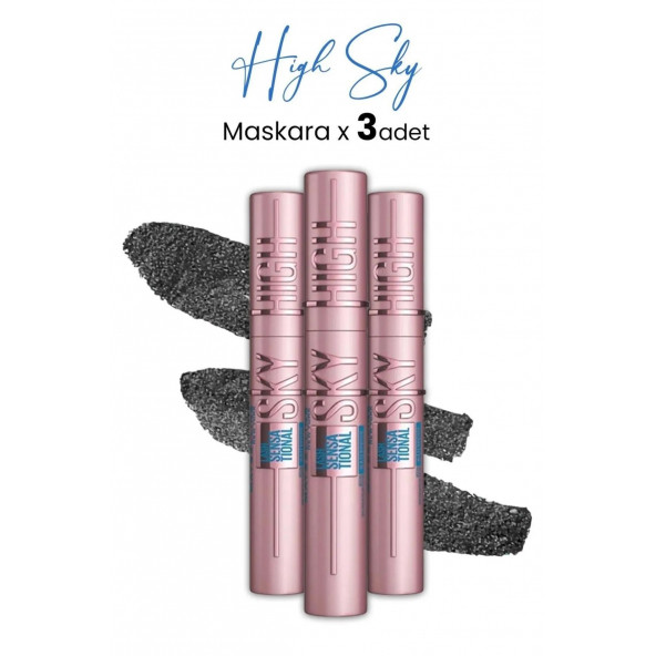 Maybelline New York Lash Sensational Sky High Waterproof Maskara Siyah x 3 Adet dvc-5014965