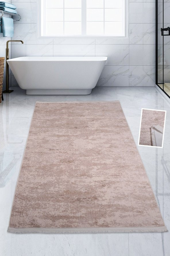 Bonny Home Nova Vizon 100x200 cm Pamuk Kaymaz Taban Peluş Banyo Paspası Büyük Püsküllü Banyo Halısı