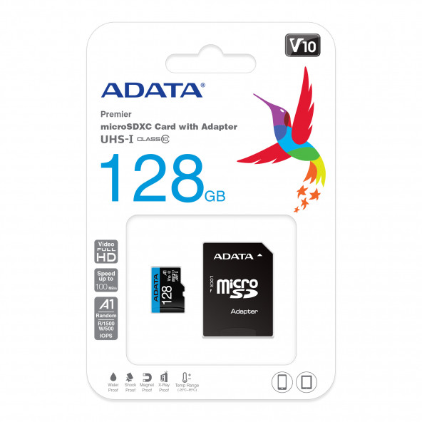 Adata 128GB Premier microSDXC Adaptörlü Hafıza Kartı UHS-I Class10 V10