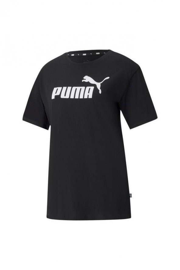Puma ESS Logo Boyfriend Tee Kadın Tişört Siyah XS-XL