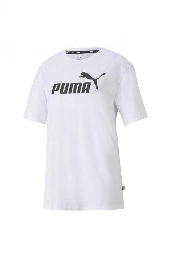 Puma ESS Logo Boyfriend Tee Kadın Tişört Beyaz XS-XL