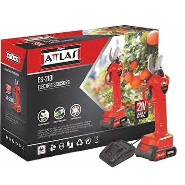 Attlas Es 2101 Çift Akülü Kömürsüz Bağ Makası 18 V - 2