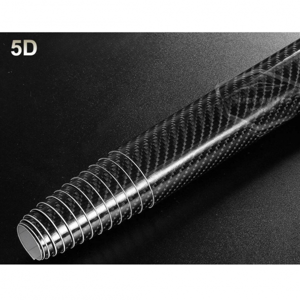 5D Ultra Parlak Karbon Fiber Folyo Film 30 x100 cm Hava Kanallı Yapışkanlı Laptop Cep Telefonu Araç Kaplama Folyosu Çok Amaçlı Jelatinli Siyah - 4