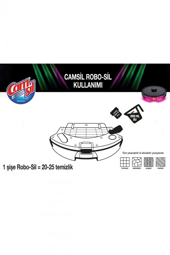 Camsil Robo-Sil Yüzey Temizleyici Çam 900 ml 2'li - 3