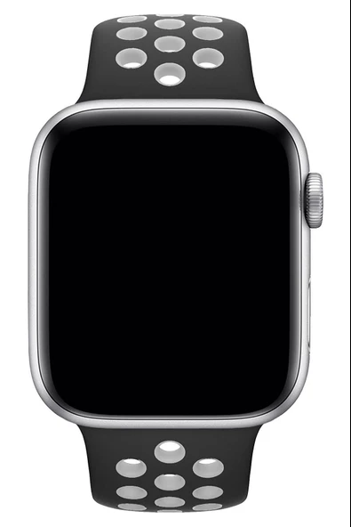 Apple Watch Series 9 41 MM Fileli Kordon Siyah-Beyaz - Resim 3