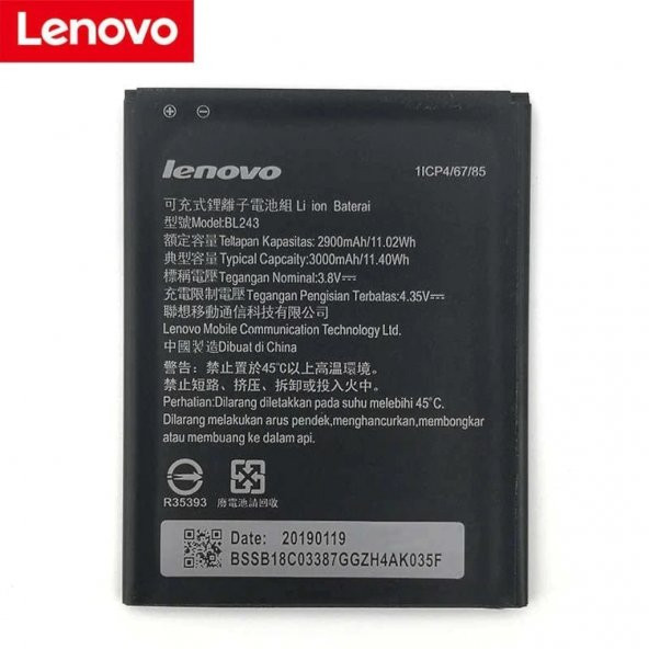 Lenovo K3 NoteK50A7000 Pil Batarya Bl243