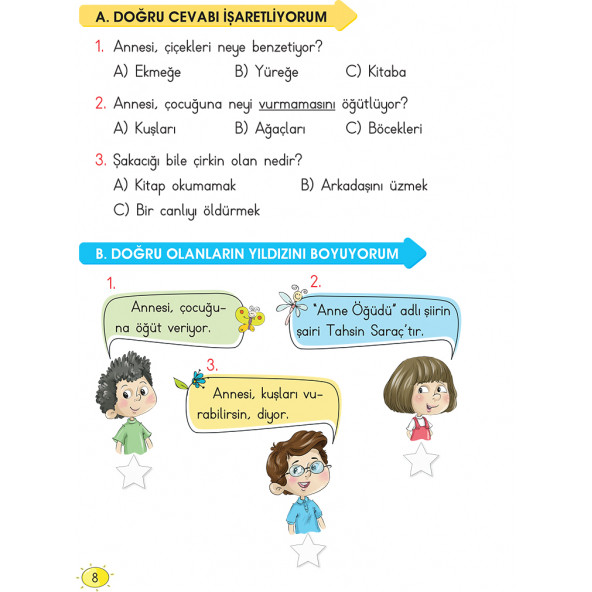 Değerlerimizle Süper Okuma Anlama 1. Sınıf - 5