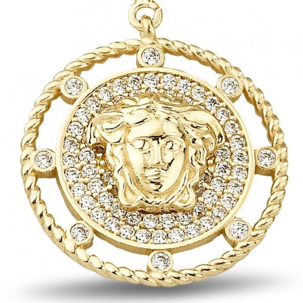 Medusa Charm Altın Kolye Ucu - 2