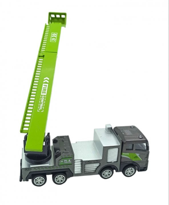 Oyuncak Metal İtfaiye Ev Eşya Kurtarma Vinç Sürtmeli Özellikli Vinç Kısmı 360 Derece Hareketli 17cm. - 3
