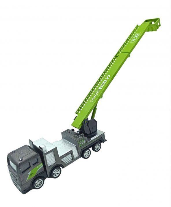 Oyuncak Metal İtfaiye Ev Eşya Kurtarma Vinç Sürtmeli Özellikli Vinç Kısmı 360 Derece Hareketli 17cm. - 4